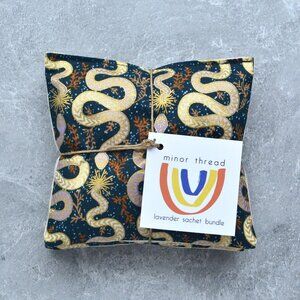 Gilded Snakes Black and Lilac Lavender Sachet Bundle